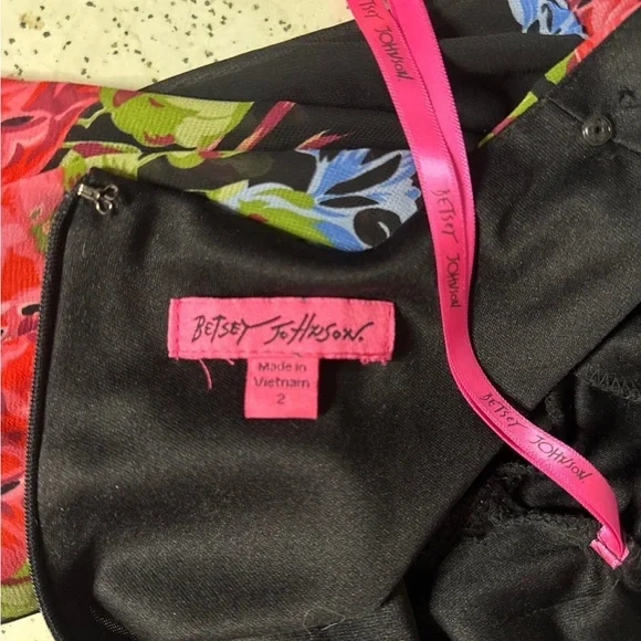 Betsey Johnson Bambi Black Floral Bell Sleeve Sundress - Picture 6 of 7